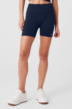 Alo Yoga 5" Seamless Ribbed Favorite Kratasy Damske Námornícka Modrá | Alo Yoga Slovensko SK-GBNJSK321