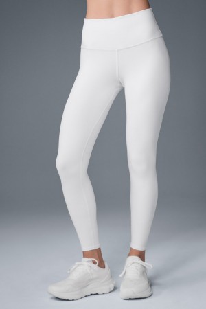 Alo Yoga 7/8 High-Waist Airbrush Leginy Damske Biele | Alo Yoga Slovensko SK-DNABLV172