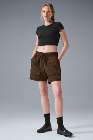 Alo Yoga 7" Crinkle Nylon Excursion Cargo Kratasy Damske Hnede | Alo Yoga Slovensko SK-KFCMYT739