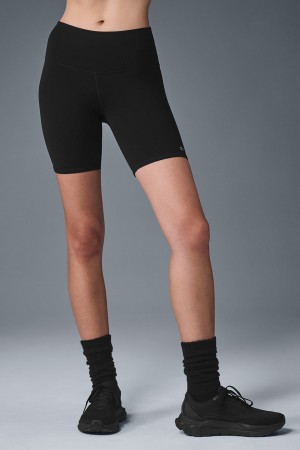 Alo Yoga 7" High-Waist Biker Kratasy Damske Čierne | Alo Yoga Slovensko SK-FUETSG420