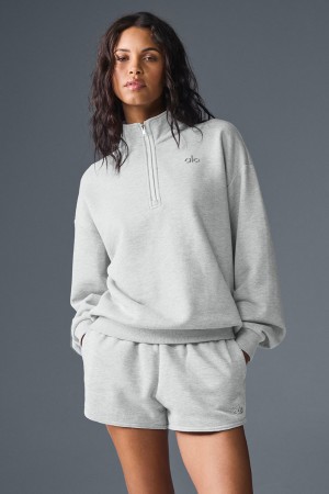 Alo Yoga Accolade 1/4 Zip Pulover Damske Siva | Alo Yoga Slovensko SK-QBOEIC850