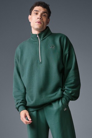 Alo Yoga Accolade 1/4 Zip Pulover Panske Tmavo Zelene | Alo Yoga Slovensko SK-WZESPO732