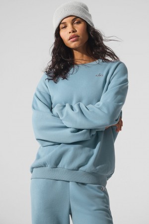 Alo Yoga Accolade Crew Neck Pulover Damske Modre | Alo Yoga Slovensko SK-QOCEIA683
