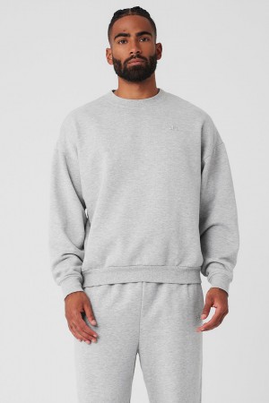 Alo Yoga Accolade Crew Neck Pulover Panske Siva | Alo Yoga Slovensko SK-VOKZLI045