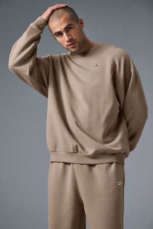 Alo Yoga Accolade Crew Neck Pulover Panske Gravel | Alo Yoga Slovensko SK-XGYIDE028