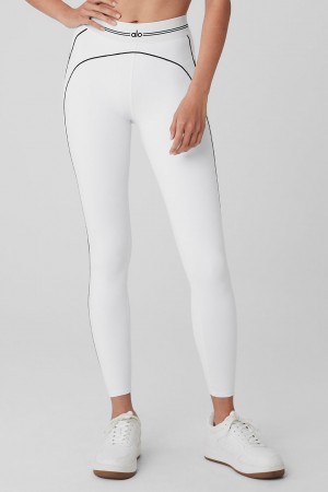 Alo Yoga Airbrush High-Waist Heart Throb Leginy Damske Biele Čierne | Alo Yoga Slovensko SK-IOJBRS065