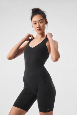 Alo Yoga Airbrush Real Onesie Kombineza Damske Čierne | Alo Yoga Slovensko SK-TVPXGZ075