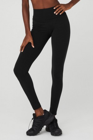 Alo Yoga Airbrush Winter Warm High-Waist Nocturne Leginy Damske Čierne | Alo Yoga Slovensko SK-RUXWGN827
