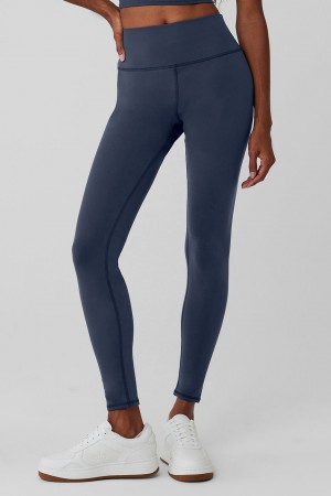 Alo Yoga Airbrush Winter Warm High-Waist Nocturne Leginy Damske Námornícka Modrá | Alo Yoga Slovensko SK-MDUFBC286