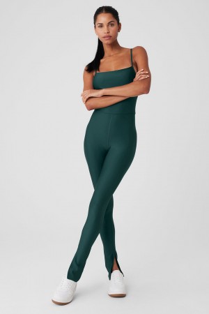 Alo Yoga Airlift Disco Daze Onesie Kombineza Damske Zelene | Alo Yoga Slovensko SK-FMCTYS514