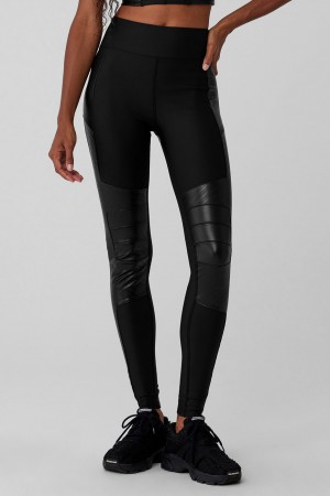 Alo Yoga Airlift Winter Warm High-Waist Supermoto Leginy Damske Čierne | Alo Yoga Slovensko SK-XHGYAU358