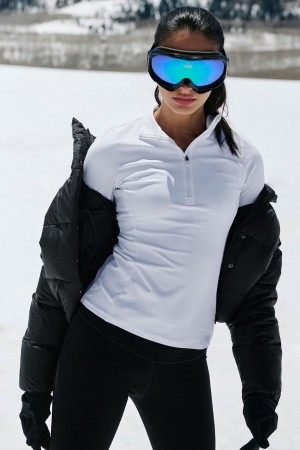 Alo Yoga Alosoft 1/2 Zip Rapid Pulover Damske Biele | Alo Yoga Slovensko SK-XLFTRG509