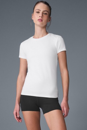 Alo Yoga Alosoft Finesse Tricko Damske Biele | Alo Yoga Slovensko SK-MPVTUQ765