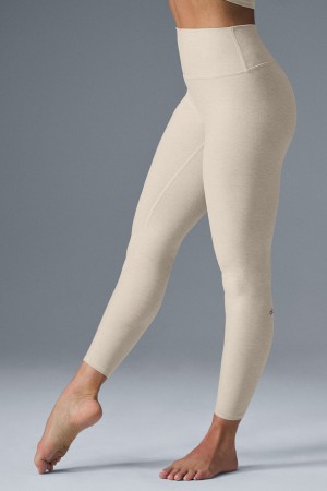 Alo Yoga Alosoft High-Waist 7/8 Highlight Leginy Damske Béžové | Alo Yoga Slovensko SK-GQAMJI457