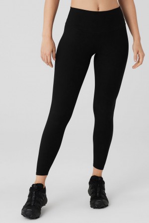 Alo Yoga Alosoft High-Waist 7/8 Highlight Leginy Damske Čierne | Alo Yoga Slovensko SK-JFGBSP870