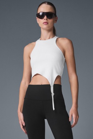 Alo Yoga Alosoft Ribbed Revelation Tielko Damske Biele | Alo Yoga Slovensko SK-RMAUHO248