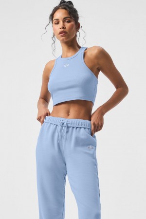 Alo Yoga Aspire Tielko Damske Modre Biele | Alo Yoga Slovensko SK-VZJWDK598