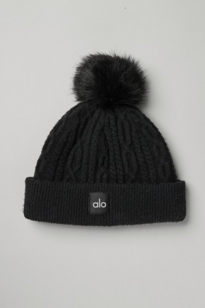 Alo Yoga Cable Knit Ciapka Čierne | Alo Yoga Slovensko SK-MNAWRC970