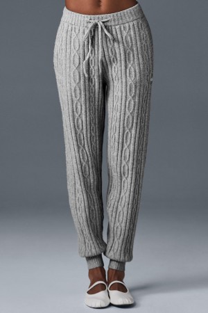 Alo Yoga Cable Knit Winter Bliss Nohavice Damske Siva | Alo Yoga Slovensko SK-MKQEZI756