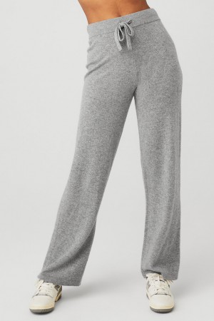 Alo Yoga Cashmere High-Waist Jet Set Wide Leg Nohavice Damske Siva | Alo Yoga Slovensko SK-DVMSYW489
