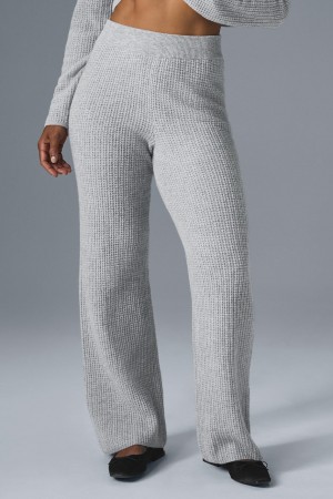 Alo Yoga Cashmere High-Waist Plush Waffle Nohavice Damske Siva | Alo Yoga Slovensko SK-KQUZRE472