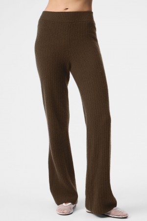 Alo Yoga Cashmere High-Waist Plush Waffle Nohavice Damske Hnede | Alo Yoga Slovensko SK-WKUIFL835