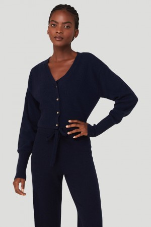 Alo Yoga Cashmere Jet Set Kardigan Damske Námornícka Modrá | Alo Yoga Slovensko SK-KLMEWS189
