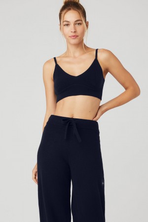Alo Yoga Cashmere Jet Set Podprsenka Damske Námornícka Modrá | Alo Yoga Slovensko SK-YZHRPO863