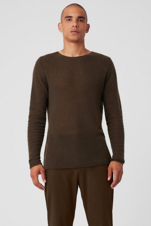 Alo Yoga Cashmere Reform Long Sleeve Mikina Panske Hnede | Alo Yoga Slovensko SK-PEIHVZ671