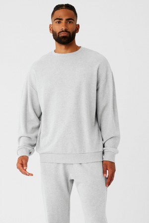 Alo Yoga Chill Crew Neck Pulover Panske Siva | Alo Yoga Slovensko SK-FUGSYI168