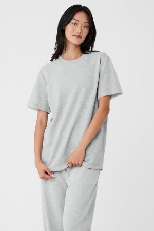 Alo Yoga Chill Short Sleeve Tricko Damske Siva | Alo Yoga Slovensko SK-LDMXPI427