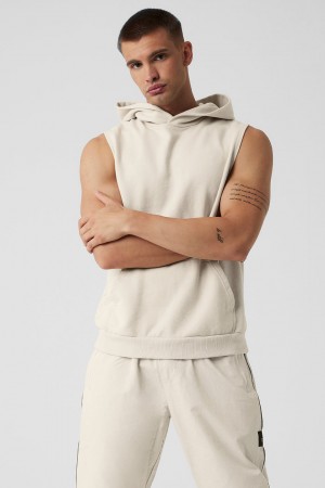 Alo Yoga Chill Sleeveless Mikina s Kapucnou Panske Béžové | Alo Yoga Slovensko SK-TSGYMD895