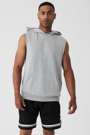 Alo Yoga Chill Sleeveless Mikina s Kapucnou Panske Siva | Alo Yoga Slovensko SK-COGJZK978