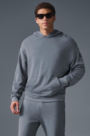 Alo Yoga Chill Vintage Wash Mikina s Kapucnou Panske Siva Modre Svetlomodrá | Alo Yoga Slovensko SK-TBOEQK064