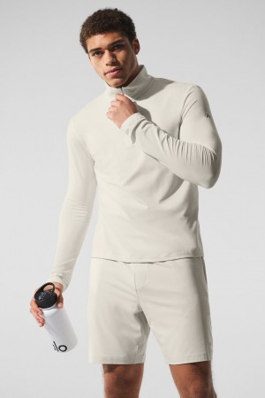 Alo Yoga Conquer 1/4 Zip Reform Long Sleeve Mikina Panske Béžové | Alo Yoga Slovensko SK-NVTLZJ963