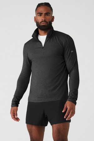 Alo Yoga Conquer 1/4 Zip Reform Long Sleeve Mikina Panske Tmavo Siva | Alo Yoga Slovensko SK-TNDAKO925