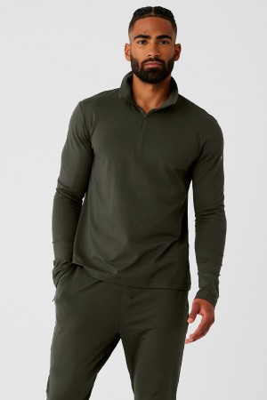 Alo Yoga Conquer 1/4 Zip Reform Long Sleeve Mikina Panske Zelene | Alo Yoga Slovensko SK-FELOQH560