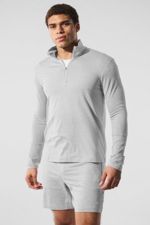 Alo Yoga Conquer 1/4 Zip Reform Long Sleeve Mikina Panske Siva | Alo Yoga Slovensko SK-HZXUBM594