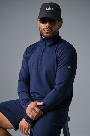 Alo Yoga Conquer 1/4 Zip Reform Long Sleeve Mikina Panske Námornícka Modrá | Alo Yoga Slovensko SK-SHXJIM715