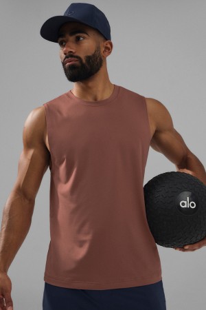 Alo Yoga Conquer Muscle Tielko Panske Hnede | Alo Yoga Slovensko SK-ZMROXI089