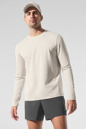 Alo Yoga Conquer Reform Crewneck Long Sleeve Mikina Panske Béžové | Alo Yoga Slovensko SK-TIHWGM475