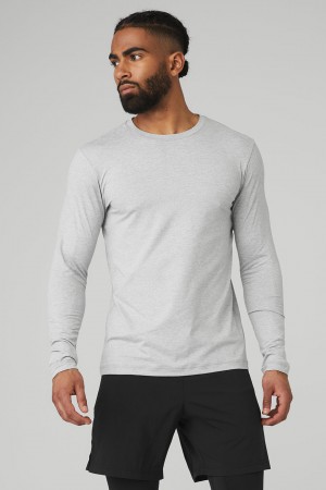 Alo Yoga Conquer Reform Crewneck Long Sleeve Mikina Panske Siva | Alo Yoga Slovensko SK-SFPHYJ953