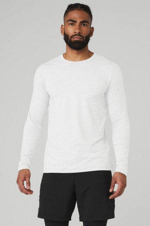 Alo Yoga Conquer Reform Crewneck Long Sleeve Mikina Panske Biele | Alo Yoga Slovensko SK-JKGSOR982