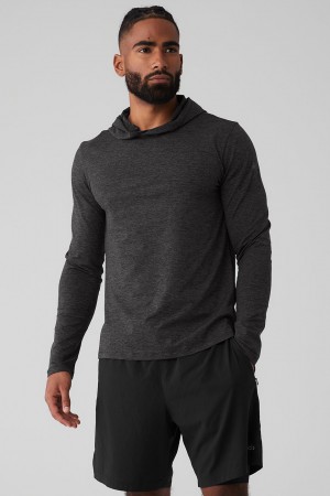 Alo Yoga Conquer Reform Long Sleeve With Hood Mikina Panske Tmavo Siva | Alo Yoga Slovensko SK-XQYUZO972