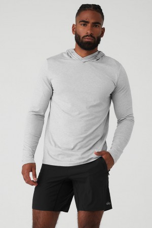 Alo Yoga Conquer Reform Long Sleeve With Hood Mikina Panske Siva | Alo Yoga Slovensko SK-ZJSOKX861