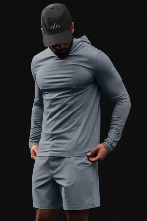 Alo Yoga Conquer Reform Long Sleeve With Hood Mikina Panske Siva | Alo Yoga Slovensko SK-ESMONB186