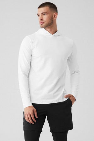 Alo Yoga Conquer Reform Long Sleeve With Hood Mikina Panske Biele | Alo Yoga Slovensko SK-OCLMEA948