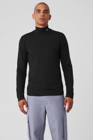 Alo Yoga Conquer Reform Mock Neck Long Sleeve Mikina Panske Čierne | Alo Yoga Slovensko SK-GOFZDI159