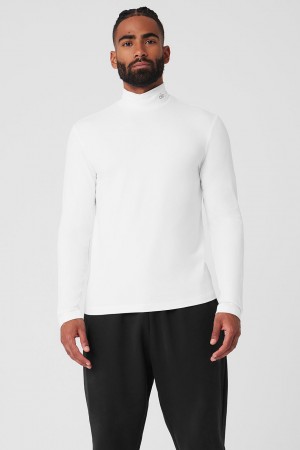 Alo Yoga Conquer Reform Mock Neck Long Sleeve Mikina Panske Biele | Alo Yoga Slovensko SK-OQMPIW716