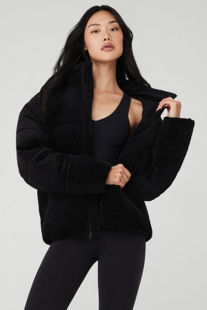 Alo Yoga Corduroy Stage Puffer Bunda Damske Čierne | Alo Yoga Slovensko SK-LUWTKX390
